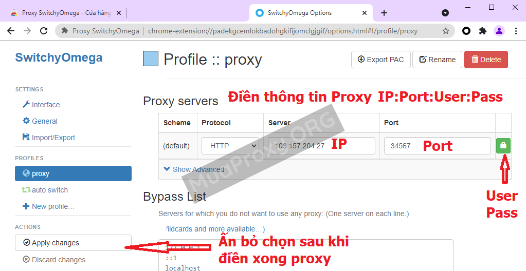 Hướng dẫn Fake Proxy trên trình duyệt Google Chrome